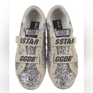 Golden Goose Old School Silver Glitter Sneakers